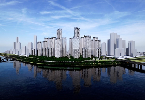강남 재건축 최대어로 꼽히는 압구정3구역(투시도) 현장 설명회에서 DL이앤씨의 돌발 참여 논란이 커지고 있다. /사진=서울시